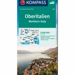 KOMPASS AUTOKARTE OBERITALIEN^ Straßenkarten|Straßenkarten