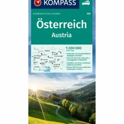 Straßenkarten|Straßenkarten*KOMPASS AUTOKARTE ÖSTERREICH 1:300.000
