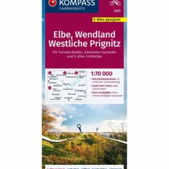 KOMPASS FAHRRADKARTE 3321 ELBE, WENDLAND, WESTLICHE PRIGNITZ^ Fahrradkarten|Fahrradkarten