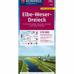KOMPASS FAHRRADKARTE 3313 ELBE-WESER-DREIECK 1:70.000^ Fahrradkarten|Fahrradkarten