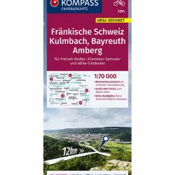 Fahrradkarten|Fahrradkarten*KOMPASS FAHRRADKARTE 3354 FRÄNKISCHE SCHWEIZ, KULMBACH