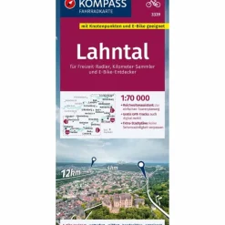 KOMPASS FAHRRADKARTE 3339 LAHNTAL 1:70.000^ Fahrradkarten|Fahrradkarten