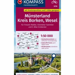 KOMPASS FAHRRADKARTE 3216 MÜNSTERLAND, KREIS BORKEN, WESEL^ Fahrradkarten|Fahrradkarten