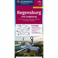 Fahrradkarten|Fahrradkarten*KOMPASS FAHRRADKARTE 3330 REGENSBURG UND UMGEBUNG 1:70.000