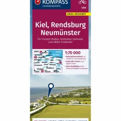 KOMPASS FAHRRADKARTE KIEL, RENDSBURG, NEUMÜNSTER^ Fahrradkarten|Fahrradkarten