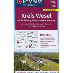 Fahrradkarten|Fahrradkarten*KOMPASS FAHRRADKARTE KREIS WESEL MIT DUISBURG, OBERHAUSEN, K - Fahrradkarte