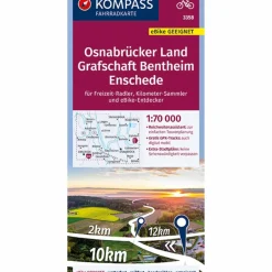 Fahrradkarten|Fahrradkarten*KOMPASS FAHRRADKARTE OSNABRÜCKER LAND, GRAFSCHAFT BENTHEIM