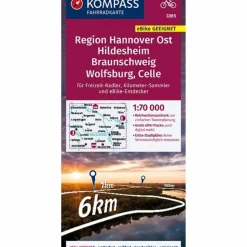KOMPASS FAHRRADKARTE REGION HANNOVER OST, HILDESHEIM^ Fahrradkarten|Fahrradkarten