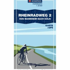 Fahrradkarten|Fahrradkarten*KOMPASS FAHRRAD-TOURENKARTE RHEINRADWEG 2 - Fahrradkarte