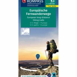 KOMPASS FERNWEGEKARTE EUROPÄISCHE FERNWANDERWEGE^ Wanderkarten Und Winterkarten|Wanderkarten Und Winterkarten