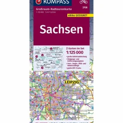 Fahrradkarten|Fahrradkarten*KOMPASS GRK 3708 SACHSEN - Fahrradkarte