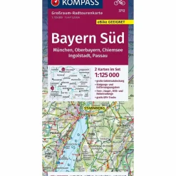 KOMPASS GROßRAUM-RADTOURENKARTE 3712 BAYERN SÜD, OBERBAYERN^ Fahrradkarten|Fahrradkarten