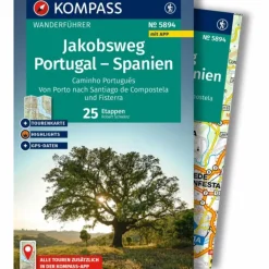 KOMPASS WANDERFÜHRER JAKOBSWEG PORTUGAL - SPANIEN 25 ETAPPEN^ Wanderführer