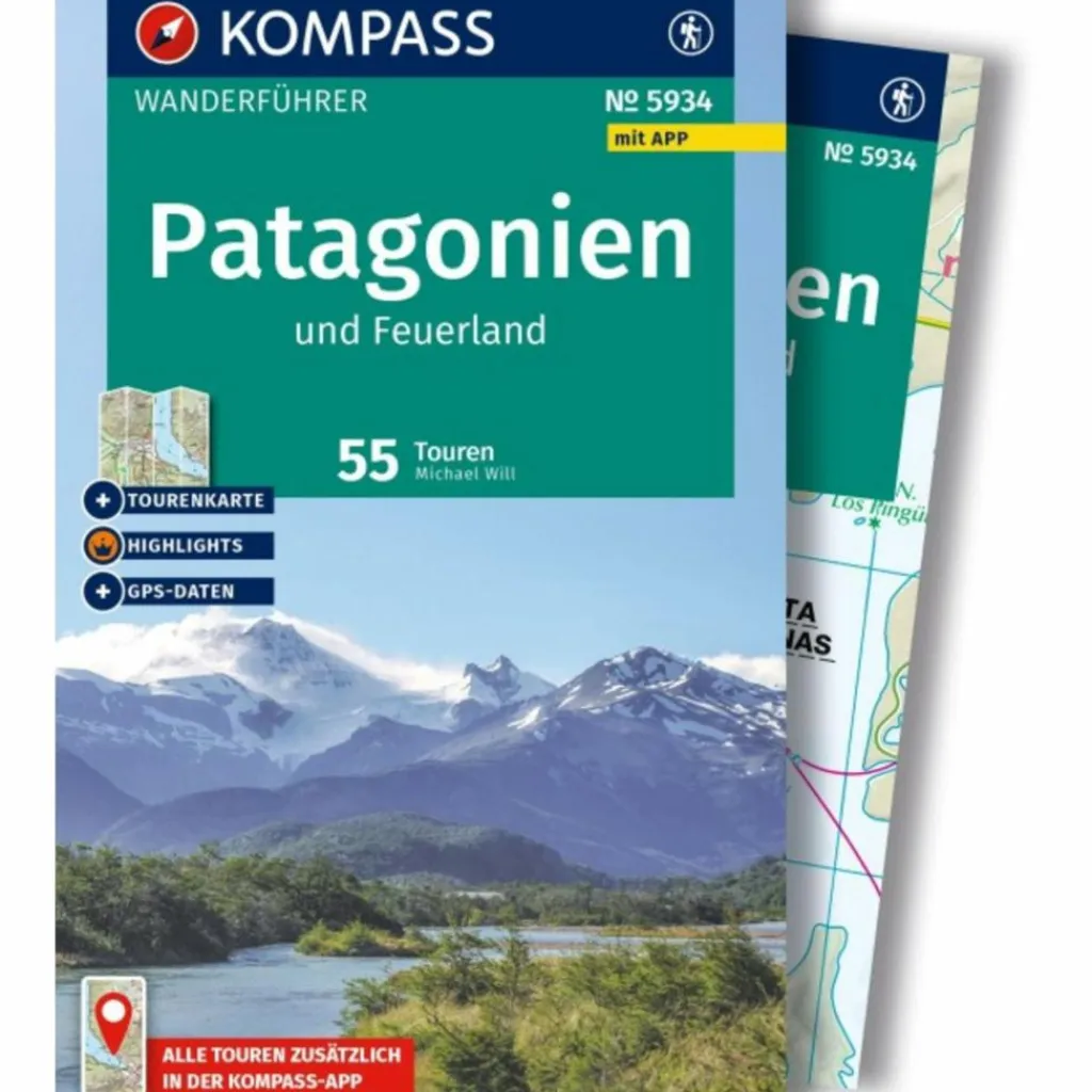 KOMPASS WANDERFÜHRER PATAGONIEN UND FEUERLAND, 55 TOUREN^ Wanderführer