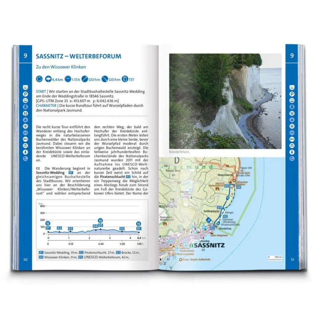 KOMPASS WANDERFÜHRER RÜGEN, MIT HIDDENSEE UND FISCHLAND-DARß^ Wanderführer