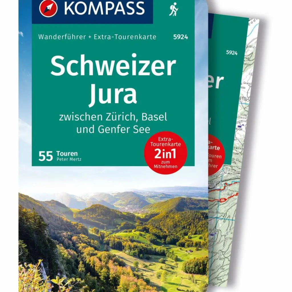 KOMPASS WANDERFÜHRER SCHWEIZER JURA, 55 TOUREN - Wanderführer^ Wanderführer
