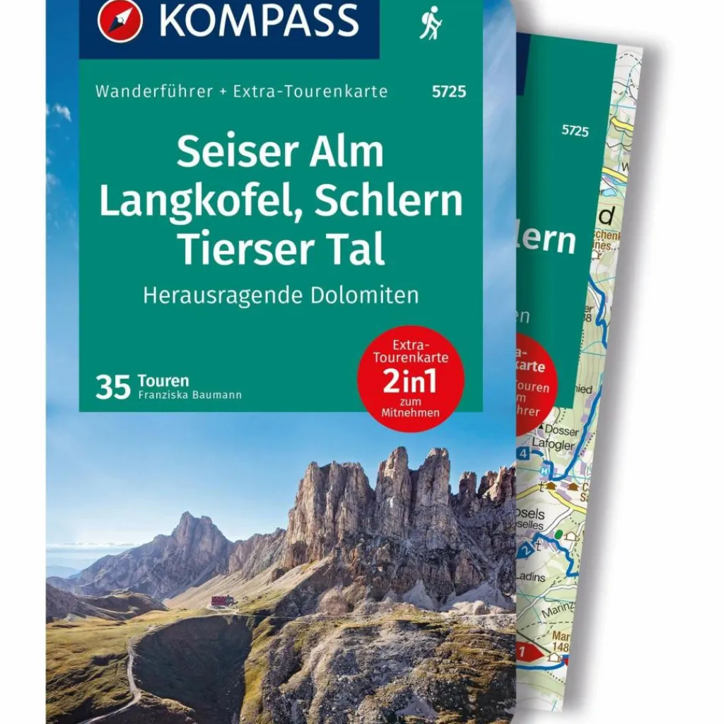 KOMPASS WANDERFÜHRER SEISER ALM, LANGKOFEL, SCHLERN^ Wanderführer