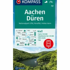KOMPASS WANDERKARTE 757 AACHEN, DÜREN, NATIONALPARK EIFEL^ Wanderkarten Und Winterkarten|Wanderkarten Und Winterkarten