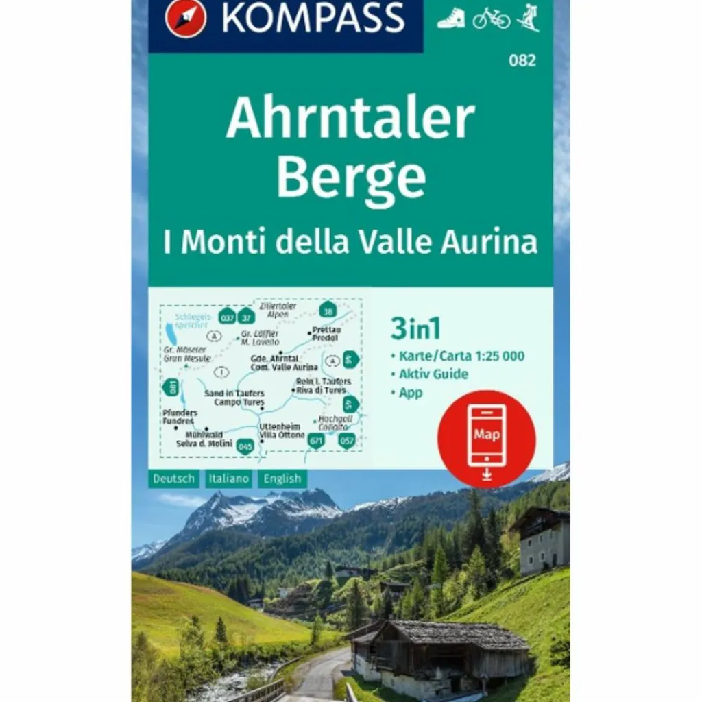 KOMPASS WANDERKARTE 082 AHRNTALER BERGE^ Wanderkarten Und Winterkarten|Wanderkarten Und Winterkarten