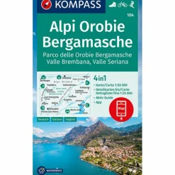Wanderkarten Und Winterkarten|Wanderkarten Und Winterkarten*KOMPASS WANDERKARTE 104 ALPI OROBIE BERGAMASCHE 1:50000