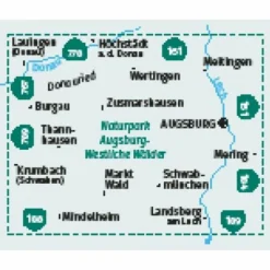KOMPASS WANDERKARTE 162 AUGSBURG, WESTLICHE WÄLDER 1:50.000^ Wanderkarten Und Winterkarten|Wanderkarten Und Winterkarten