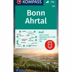 KOMPASS WANDERKARTE 820 BONN, AHRTAL 1:50.000^ Wanderkarten Und Winterkarten|Wanderkarten Und Winterkarten