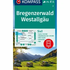 Wanderkarten Und Winterkarten|Wanderkarten Und Winterkarten*KOMPASS WANDERKARTE 2 BREGENZERWALD, WESTALLGÄU 1:50.000