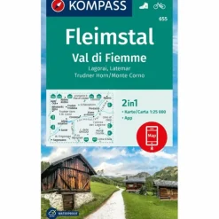 KOMPASS WANDERKARTE 655 FLEIMSTAL / VAL DI FIEMME^ Wanderkarten Und Winterkarten|Wanderkarten Und Winterkarten