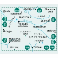 KOMPASS WANDERKARTE 889 FREIBURG UND UMGEBUNG^ Wanderkarten Und Winterkarten|Wanderkarten Und Winterkarten