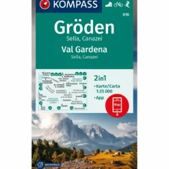 Wanderkarten Und Winterkarten|Wanderkarten Und Winterkarten*KOMPASS WANDERKARTE 616 GRÖDEN / VAL GARDENA, SELLA, CANAZEI