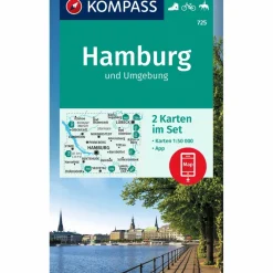 KOMPASS WANDERKARTE 725 HAMBURG UND UMGEBUNG 1:50000^ Wanderkarten Und Winterkarten|Wanderkarten Und Winterkarten