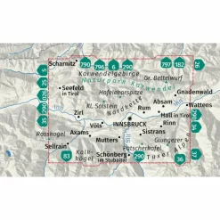 KOMPASS WANDERKARTE 036 INNSBRUCK, NORDKETTE^ Wanderkarten Und Winterkarten|Wanderkarten Und Winterkarten