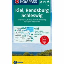 Wanderkarten Und Winterkarten|Wanderkarten Und Winterkarten*KOMPASS WANDERKARTE 714 KIEL, RENDSBURG, SCHLESWIG 1:50.000