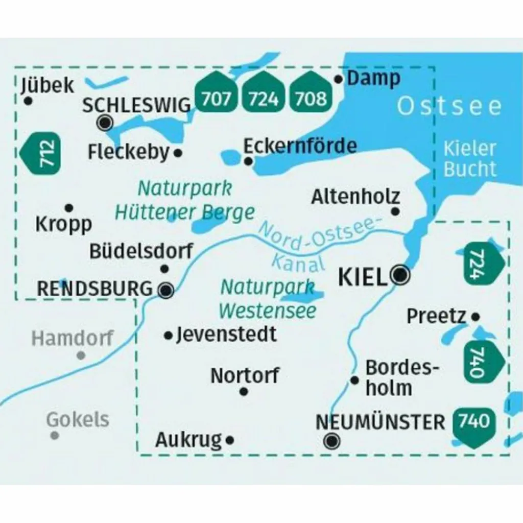 Wanderkarten Und Winterkarten|Wanderkarten Und Winterkarten*KOMPASS WANDERKARTE 714 KIEL, RENDSBURG, SCHLESWIG 1:50.000