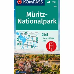 KOMPASS WANDERKARTE 853 MÜRITZ-NATIONALPARK 1:25000^ Wanderkarten Und Winterkarten|Wanderkarten Und Winterkarten
