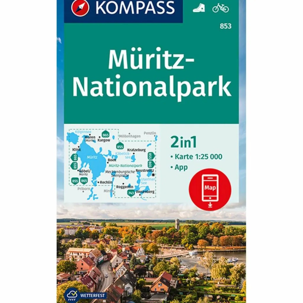 KOMPASS WANDERKARTE 853 MÜRITZ-NATIONALPARK 1:25000^ Wanderkarten Und Winterkarten|Wanderkarten Und Winterkarten