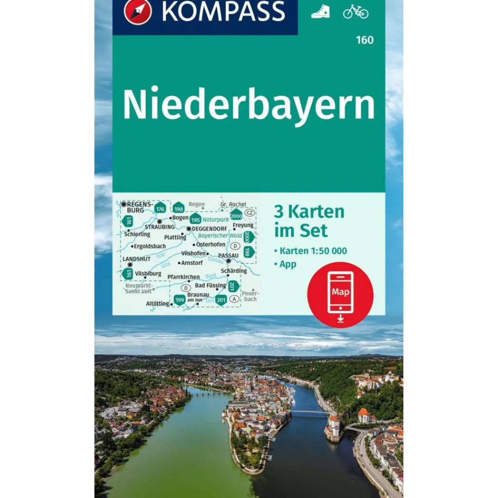 Wanderkarten Und Winterkarten|Wanderkarten Und Winterkarten*KOMPASS WANDERKARTE 160 NIEDERBAYERN