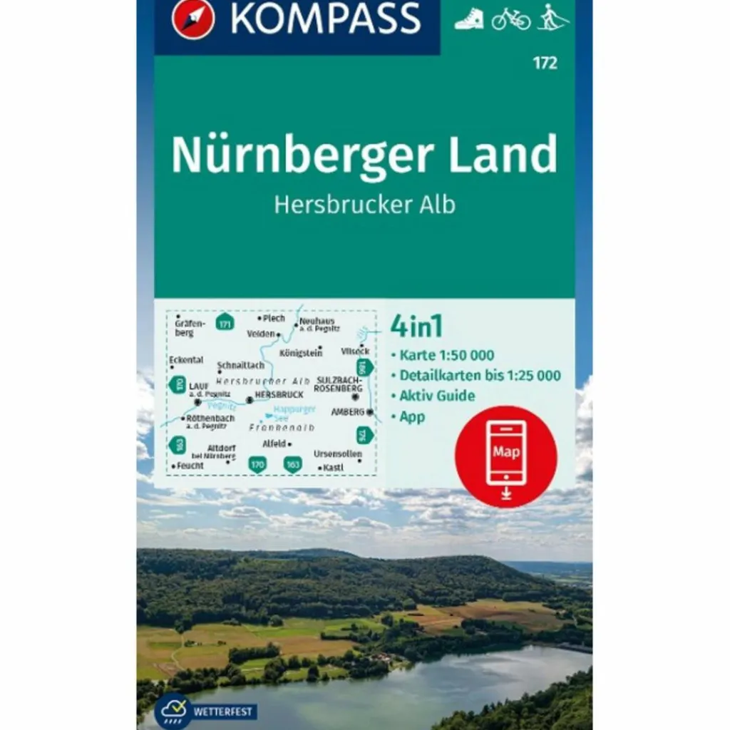 Wanderkarten Und Winterkarten|Wanderkarten Und Winterkarten*KOMPASS WANDERKARTE 172 NÜRNBERGER LAND, HERSBRUCKER ALB