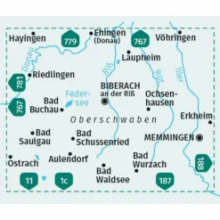 KOMPASS WANDERKARTE 782 OBERSCHWABEN NORD 1:50.000^ Wanderkarten Und Winterkarten|Wanderkarten Und Winterkarten