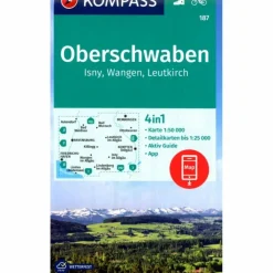 Wanderkarten Und Winterkarten|Wanderkarten Und Winterkarten*KOMPASS WANDERKARTE 187 OBERSCHWABEN, ISNY, WANGEN