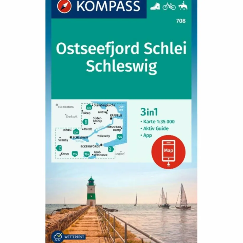 Wanderkarten Und Winterkarten|Wanderkarten Und Winterkarten*KOMPASS WANDERKARTE 708 OSTSEEFJORD SCHLEI, SCHLESWIG