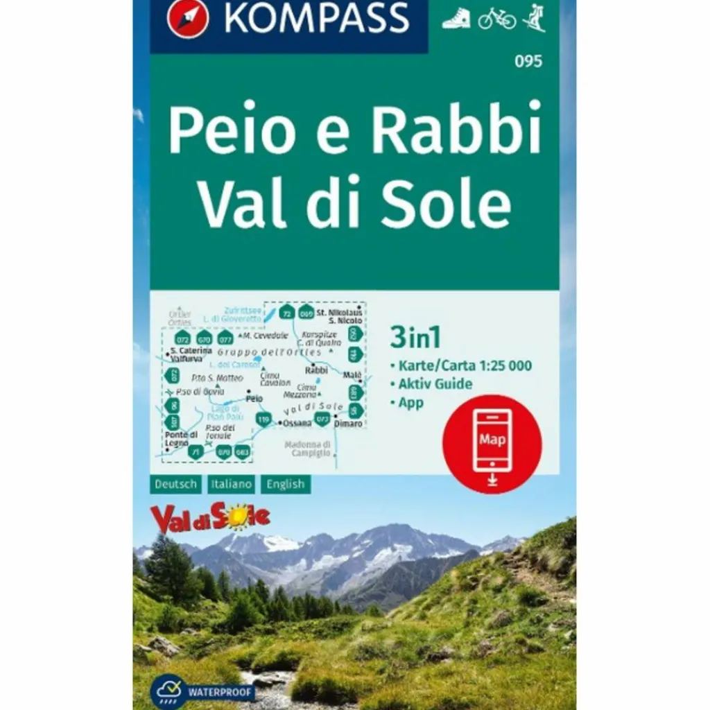 Wanderkarten Und Winterkarten|Wanderkarten Und Winterkarten*KOMPASS WANDERKARTE 095 PEIO E RABBI, VAL DI SOLE 1:25.000