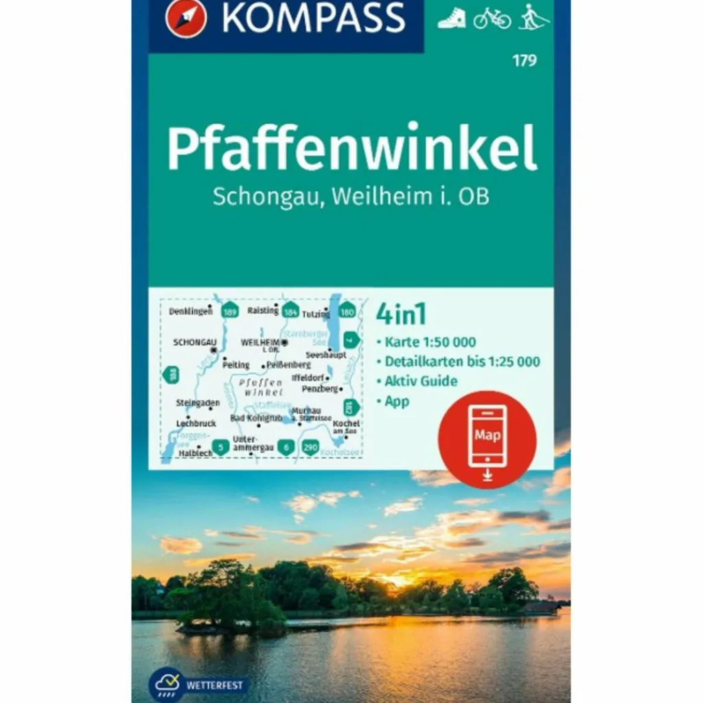 KOMPASS WANDERKARTE 179 PFAFFENWINKEL, SCHONGAU^ Wanderkarten Und Winterkarten|Wanderkarten Und Winterkarten