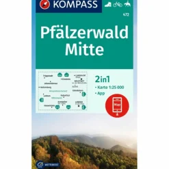 Wanderkarten Und Winterkarten|Wanderkarten Und Winterkarten*KOMPASS WANDERKARTE 472 PFÄLZERWALD MITTE 1:25.000