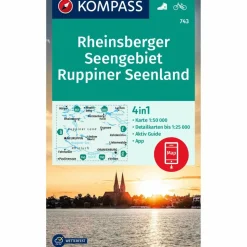 Wanderkarten Und Winterkarten|Wanderkarten Und Winterkarten*KOMPASS WANDERKARTE 743 RHEINSBERGER SEENGEBIET