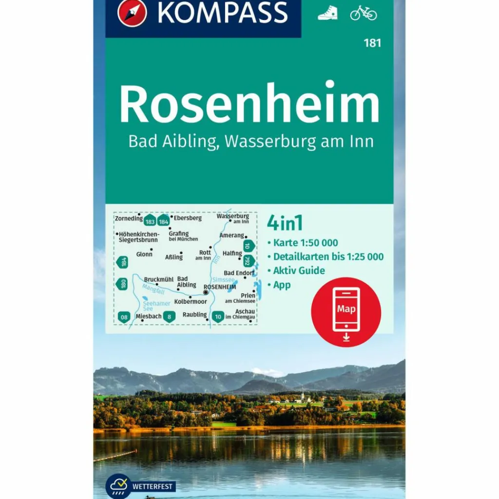 Wanderkarten Und Winterkarten|Wanderkarten Und Winterkarten*KOMPASS WANDERKARTE 181 ROSENHEIM, BAD AIBLING