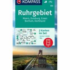 KOMPASS WANDERKARTE 823 RUHRGEBIET^ Wanderkarten Und Winterkarten|Wanderkarten Und Winterkarten