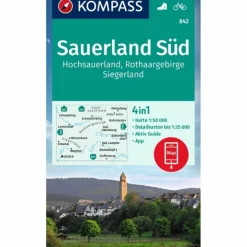 KOMPASS WANDERKARTE 842 SAUERLAND SÜD, HOCHSAUERLAND^ Wanderkarten Und Winterkarten|Wanderkarten Und Winterkarten