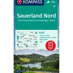 KOMPASS WANDERKARTE 841 SAUERLAND NORD, HOCHSAUERLAND^ Wanderkarten Und Winterkarten|Wanderkarten Und Winterkarten