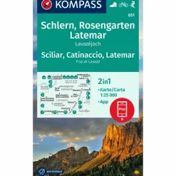 KOMPASS WANDERKARTE 651 SCHLERN, ROSENGARTEN, SCILIAR^ Wanderkarten Und Winterkarten|Wanderkarten Und Winterkarten